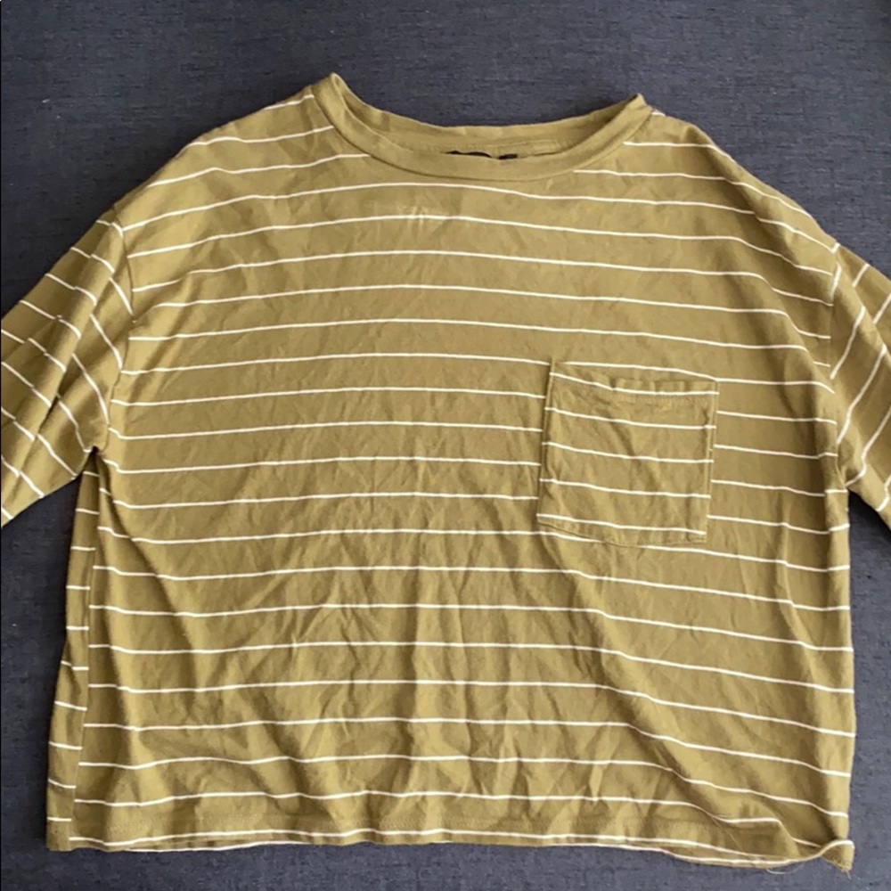 green and white striped shirt